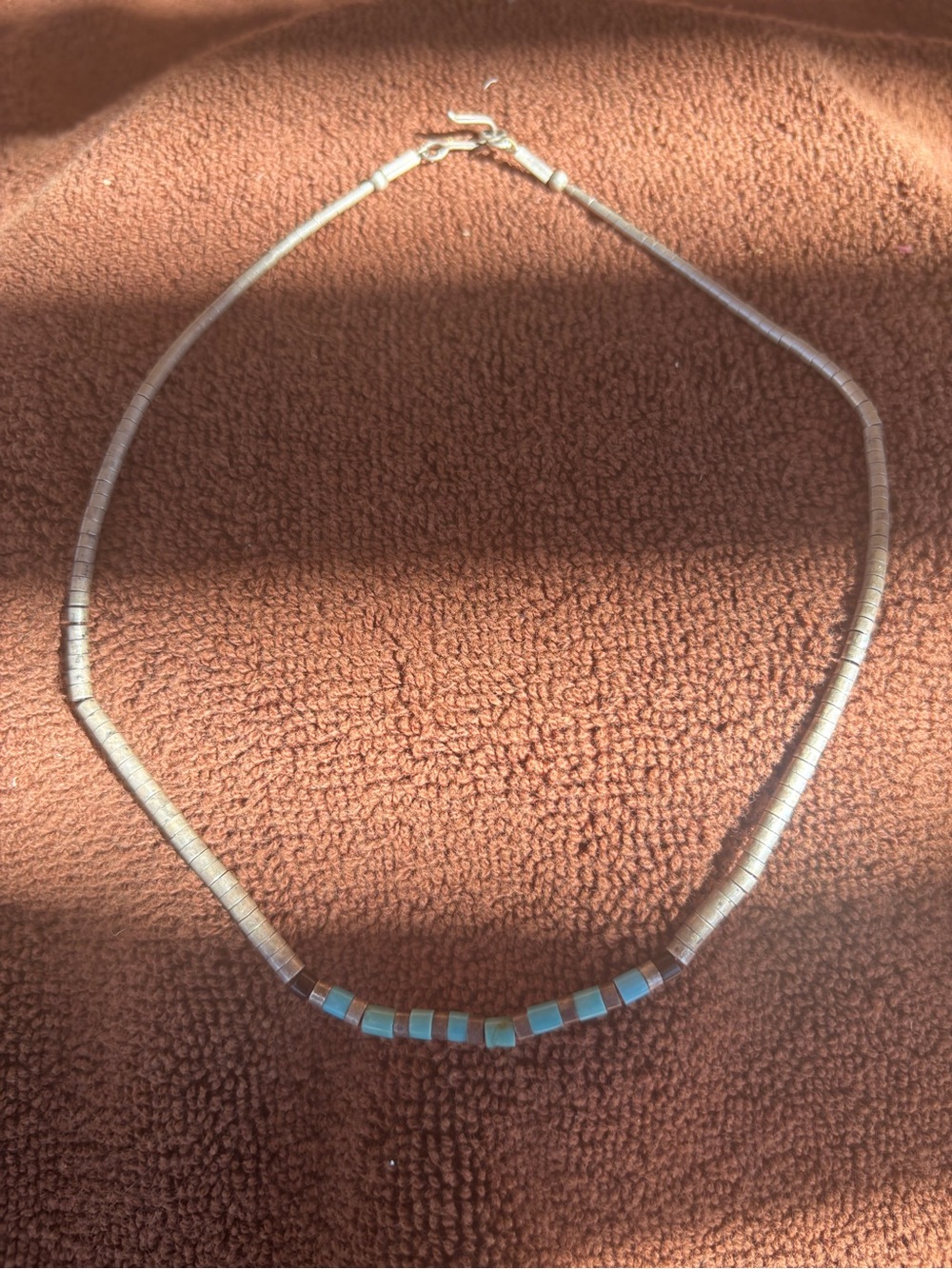 Silver Beaded Necklace with Turquoise Accent - Tested positive for 925 silver